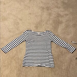 Striped Navy blue and White 3/4 Sleeve Top